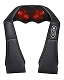 Masajeador de Cuello y Hombros Básico Shiatsu Masajeador Cervical con 3D Rotación y Función de Calor para Relajación de Fatiga en Casa, Oficina o Coche (Negro)