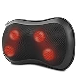 RENPHO Masajeador Espalda con Calor, 3 Velocidades Shiatsu Eléctrico Masaje Espalda y Cervical, Cojin Masajeador Cuello y Hombros para Hogar Oficina