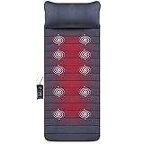 SNAILAX Colchón de Masaje Térmico con Vibración- Cojin de Masaje Terapéutico con 10 Motores Vibrantes, Masaje de Cuerpo Completo con Calor para Relajar Dolores Musculares, Dormirse