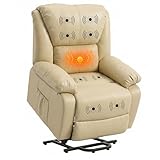 ECODE® Sillon de Relax Reclinable Levantapersonas Electrico con Masaje y Calor Lumbar - Sillones Electricos Stressless Ideales para Personas Mayores