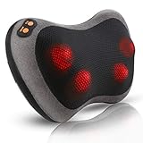 Masajeador Eléctrico, Masajeador de Espalda con Función de Calor e Rotación 3D Masaje, para cuello espalda hombro piernas, hogar y oficina, los mejores regalos para papá/mamá/hombres/mujeres